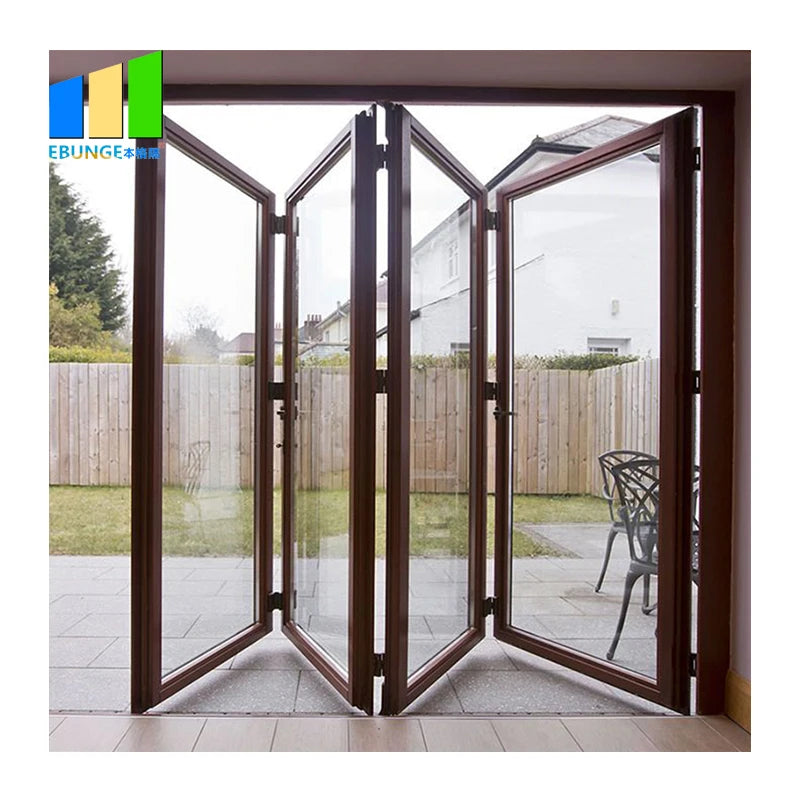Modern Design Aluminum Alloy Patio Folding Glass Door with Thermal Insulation Folding Door