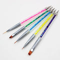 Professional Double-Ended Small Detail Synthetic Hair Nail Art Gel Polish Liner Brushes Set 5 Pcs for Nail Drawing Dotting Tools