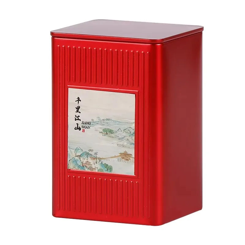 Customized Design Square Airtight Tea Tin Canister Empty Metal Tinplate Cans for Food Chocolate Cookie Packaging Logo Printing