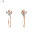 Hot Selling Minimalist Style Stud Earrings Fine Jewelry 14K Solid Gold Real Natural Diamond Drop Earrings For Women Daily Wear