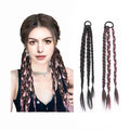 Shinein Elastic Rope Boxing Braided Ponytail Hair Extension Synthetic Hairpieces Twist Colored Braids Ponytail Hair for Women Gi