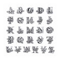 Zircon Alphabet Charm 925 Sterling Silver Letter Pendant Bracelet Charms
