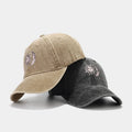 New Heat Transfer Custom logo Sun Moon Pattern Soft Top Sun Hat Couple European American Washing Retro Snapback Baseball Cap