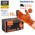 Anboson Factory Wholesale Orange Nitrile  Glove Diamond Dotted Duty Powder Free Black Disposable Nitrile Gloves