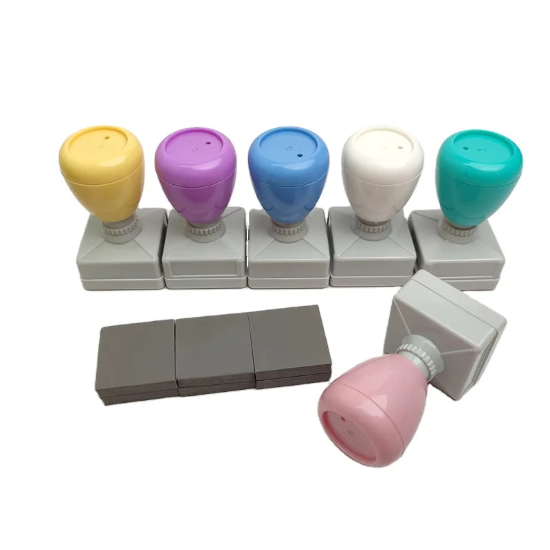 High Quality Soft Color Square 30mm Custom Stamp Pre-Inked Office Stamp for Teacher Flash Stamps