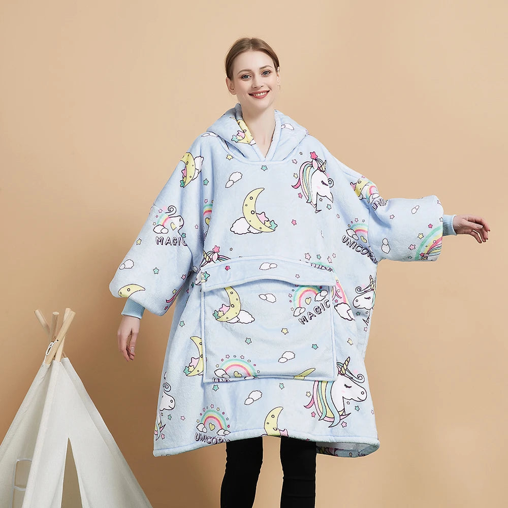Home Textile China Hooded Wearable Sweatshirt Custom Flannel Sherpa Oversize Blanket Hoodie