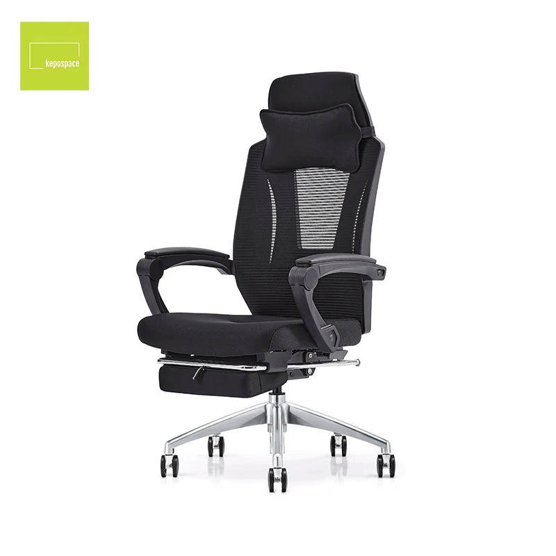 Modern Seat Height Adjustable High Back Ergonomic Back Mesh Office Chair 160Â° Adjustable Office Chair Lunch Break with Footrest