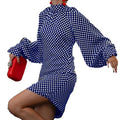 2024 European and American Fashion Spring and Autumn Women's New Wave Dot Printed Dress