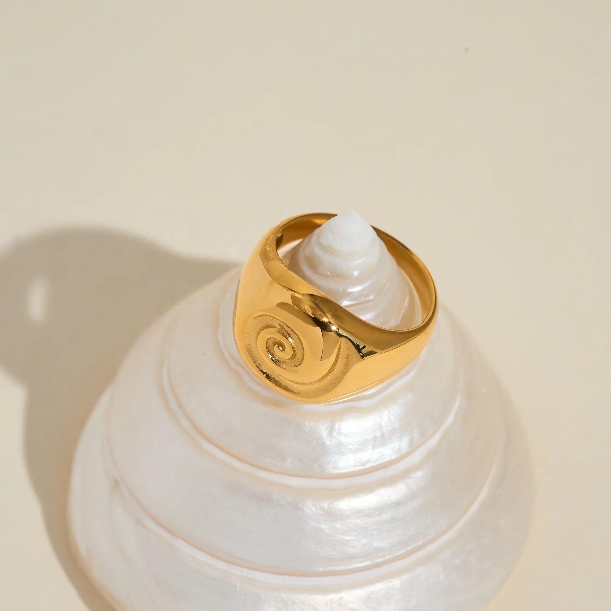 2024 Dazan Summer HOT New Ins Trendy 18k PVD Gold Plated Stainless Steel Minimalist Classic Spiral Thread Ring OOTD Cool Jewelry