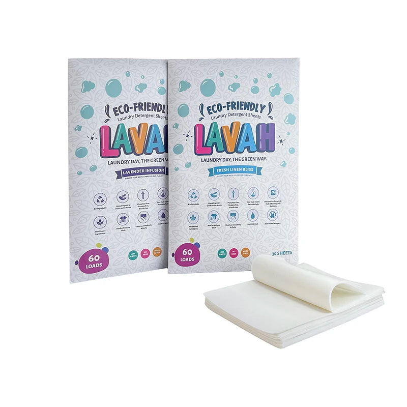 Hypoallergenic Disposable Eco-friendly Biodegradable Portable Plastic Free Solid Scent Laundry Detergent Sheets for Travel