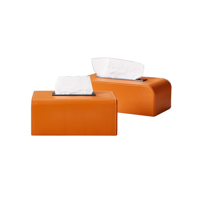 Light Luxury Simple Modern American & New Chinese Home Napkin Holder Leather Tissue Towel Box Cover