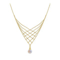 Elegant Pearl Fish Tail Lace Necklace Fashion 18k Gold Plated Choker Necklace for Women