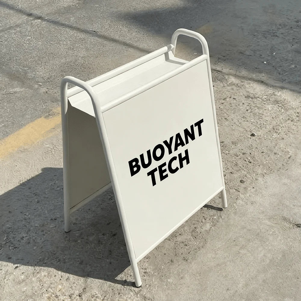 New Design Custom Shop Sign Stand Advertising a Board Sign Metal Frame Paint Color Cafe Sign