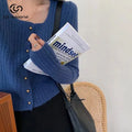 Women's Custom Casual Knitted Cardigan Sweater with Button Decoration New Winter Ribbed Cashmere Top for Autumn