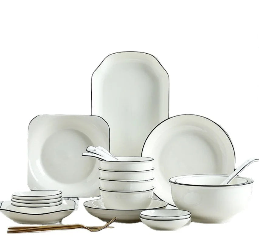 Color Box Arcopal Dinner Set Packing Porcelain Space Western Kitchen Dinnerware Set Plates Dishes BowlsCeramic Tableware