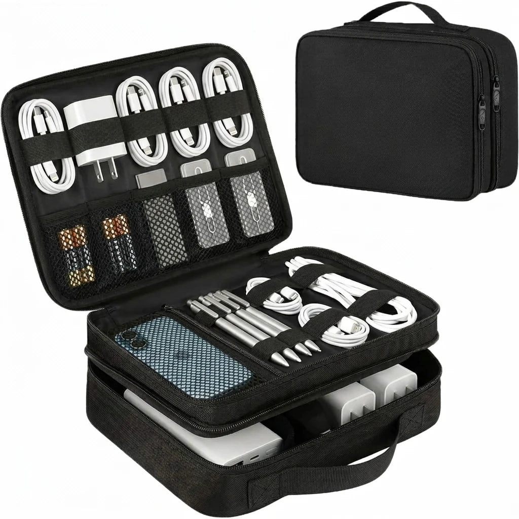 Electronics Travel Organizer Travel Toiletry Cosmetic Bag Factory Custom Premium Multi Layer Cable Storage Small Bag