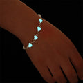 Fashion Heart Bangles Gift Link Chains Silver Color Glow in the Dark Bracelets for Women Gifts