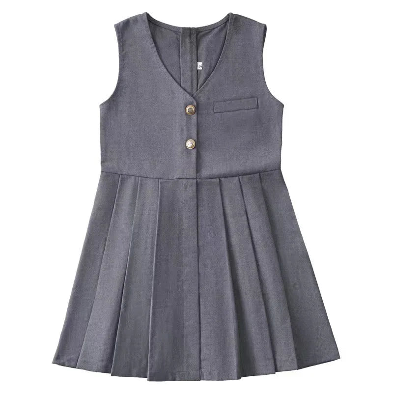 Custom Suspender Skirt Kid Ruffle School Uniform Jumper for Teen Girls Dressy Formal Dress Children Bottoms School Clothes MegaBDM