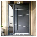 Luxury Modern Entry Swing Pivot Front Door Custom Design Black Aluminum with Stainless Steel Exterior for Villas and Security