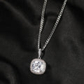 Hip Hop New pink Three-dimensional square Zircon Pendant Simple Rap Trend Accessory