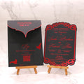 Custom Luxurious Wedding Invitations Black Main Cards Red Printing Reply Cards With Hot Stamping Envelope