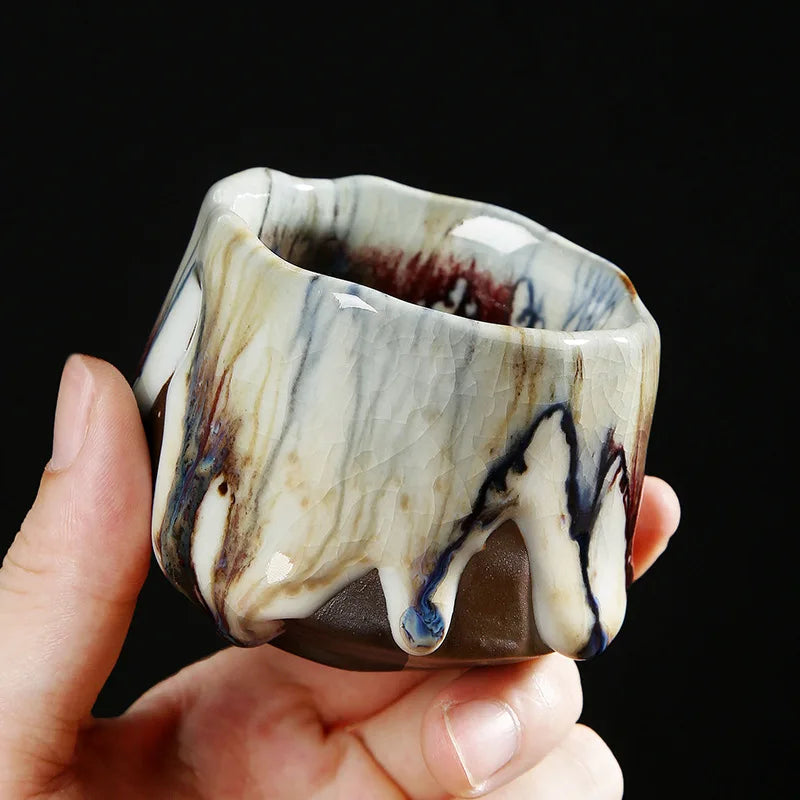 New Design 160ml Flow Glaze Handmade Stoneware Coffee Cup MegaBDM