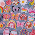New Design Full Embroidered Butterfly Heart Trucker Hat Logo Western Patch Hat Embroidery Patches Iron on Custom Patches