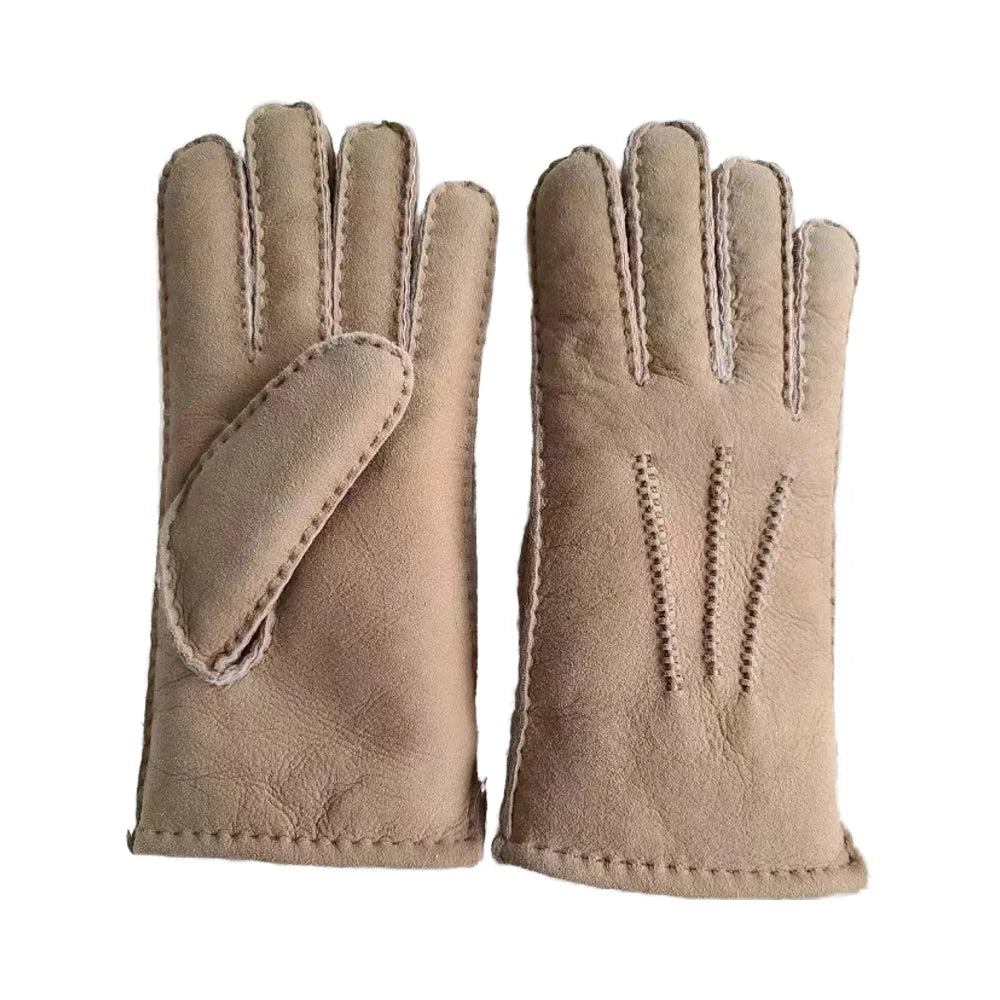 Sample Support Double Face Sheepskin Glove/Real Sheepskin Leather Glove/Mittens