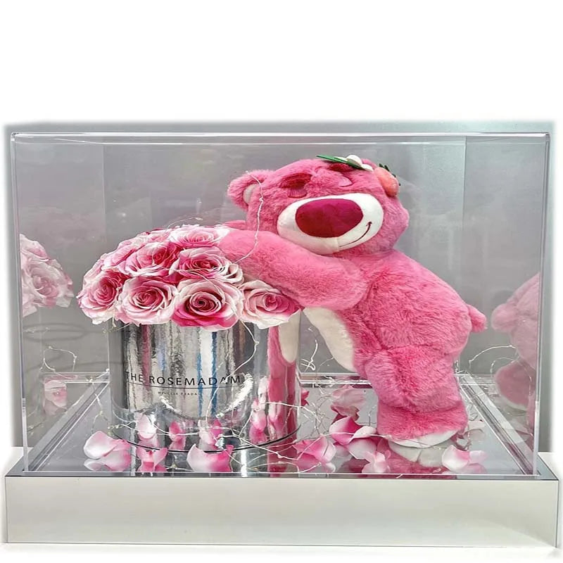 Acrylic Rectangle Carton Customizable Color Logo Eco-Friendly Glossy Finish Strawberry Bear Unicorn Finished Base Vessel High