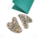 DIY Fashion Heart Dalmatian Jasper Facial Gua Sha Natural Stone Massage Tool for Face