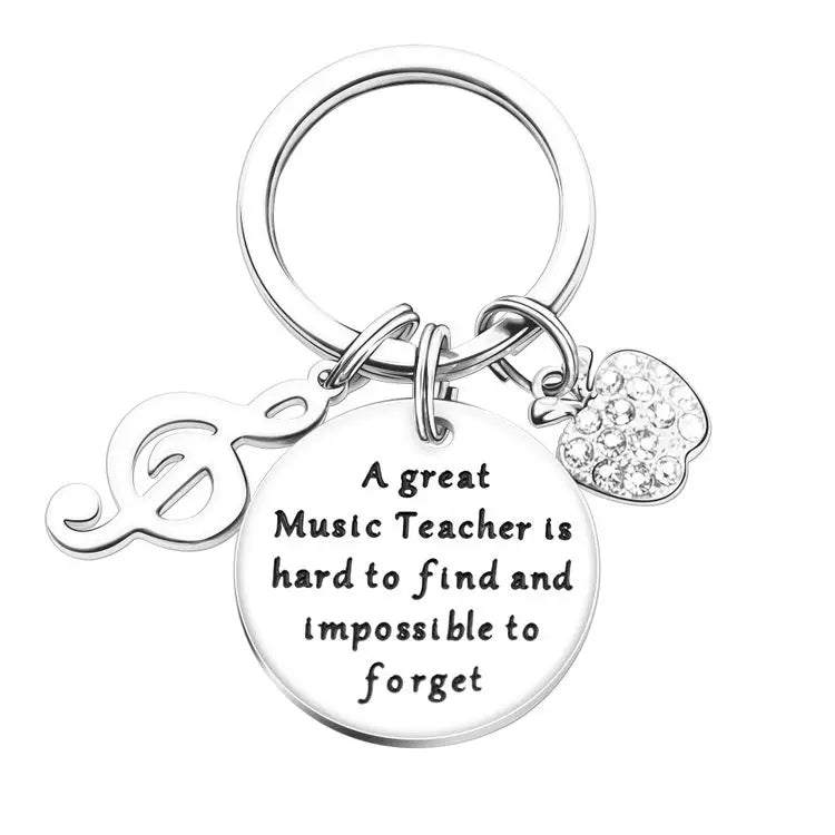 Graduation Season Stainless Steel Custom Detachable Keychain-Waterproof Lightweight Fashion Trend Music Teacher Quote Pendant