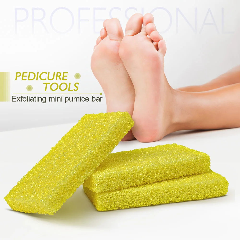 USA Free Shipping 3200Pcs/Carton Yellow Professional Foot File Disposable Mini Pumice Pad Pumice Stone for Pedicure