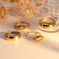 Chris April Fashion Jewelry PVD Gold Plated 316L Stainless Steel Non-tarnish Bullet Shape Signet Rings