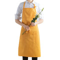Yellow 100% Cotton 230gsm Twill Bib Apron with Adjustable Waist 2 Pockets & Eco-Friendly Design