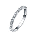 XJZ048 0.015CT 1.5mm Width Moissanite Lab Created Diamond Half Eternity Wedding Band Sterling Silver for Women