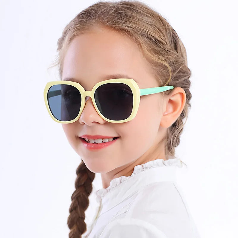 Square Sunglasses 2025 Kids Silicone Sunglasses Fashion Eyewear Square Shades Sunglasses With Polarized Lenses for Kids Eyewear