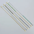 Delicate Thin 18k Gold 925 Sterling Silver Chain Half Zircon Tennis Chain Half Paper Clip Chain Bracelet