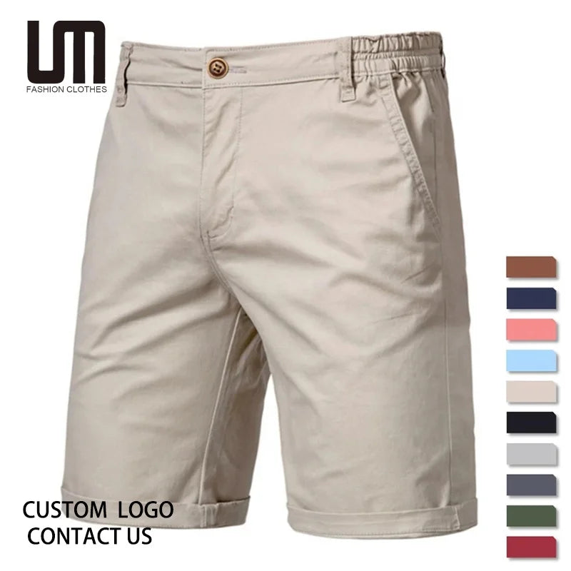 Liu Ming High Quality Hot Selling Men Casual Summer 100% Cotton Business Solid Color Plus Size Shorts