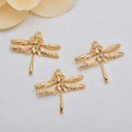 Brass 18k Gold Cute Dragonfly Pendant Charm for DIY Supplies Jewelry Making Discovery