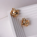 Wholesale New Fashion Fold Brass Stud Earrings Women's Classic Electroplated Tinfoil Texture Circular Simple Design