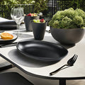 Wholesale Matte Black Modern Salad Buffet Plate 8/9/10 Inch Kitchen Home Restaurant Dinner Plate Oval Melamine Plastic Dish