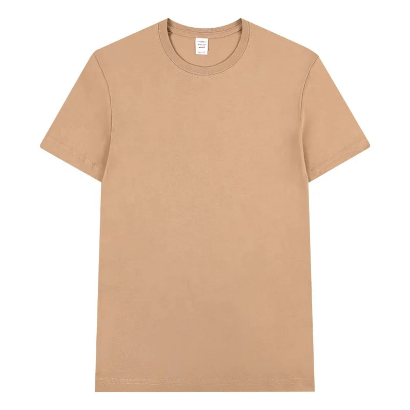 Custom Tshirt Screen Printing logo Soft 100% Cotton Customised Tee Plus Size Blank 180 Gsm T-Shirts Men's Plain t Shirt for Men