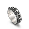 Men's Retro Simple Cross Titanium Steel Ring Rotatable and Decompressed Skull for Engagement Party Anniversary