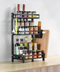 Factory Direct Multifunctional Metal Spice Seasoning Storage Rack Three-tier Standing Type Box Installation