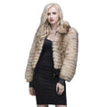 MWFur Winter Fashion Fur Jacket for Ladies Fashion Raccoon Fur Coat Leather Cuffs With Zips for Woman