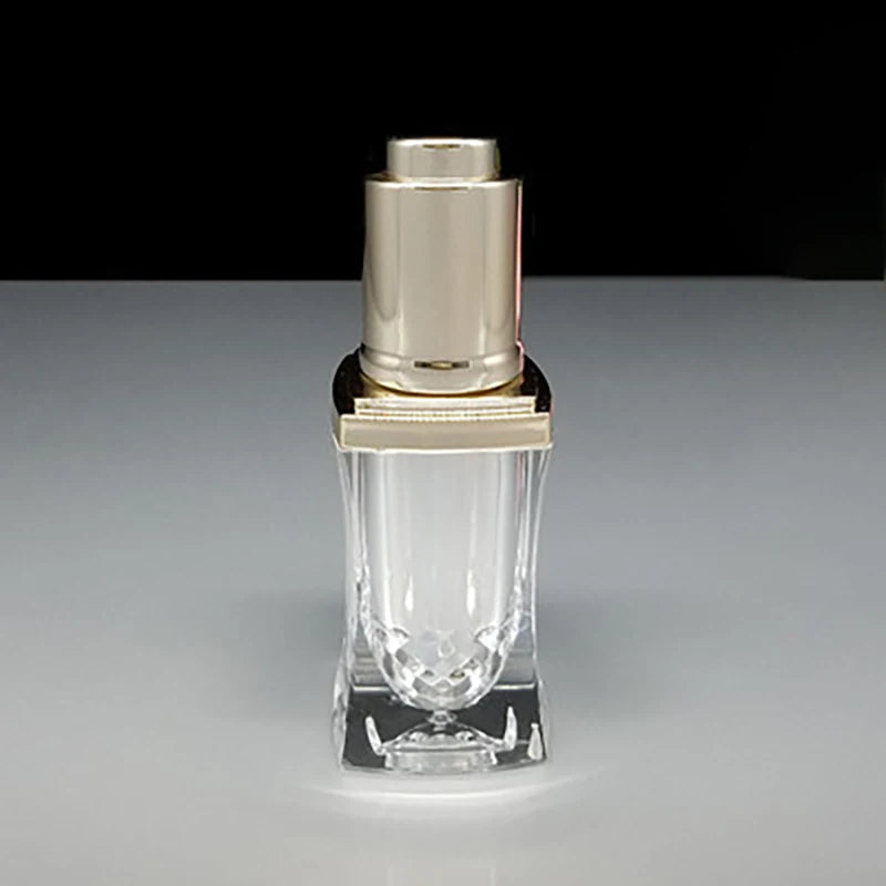 10ml Empty square Plastic Serum Bottles in Stock Fancy New Design Ready to Ship Acrylic Dropper Bottles for Essence Oil