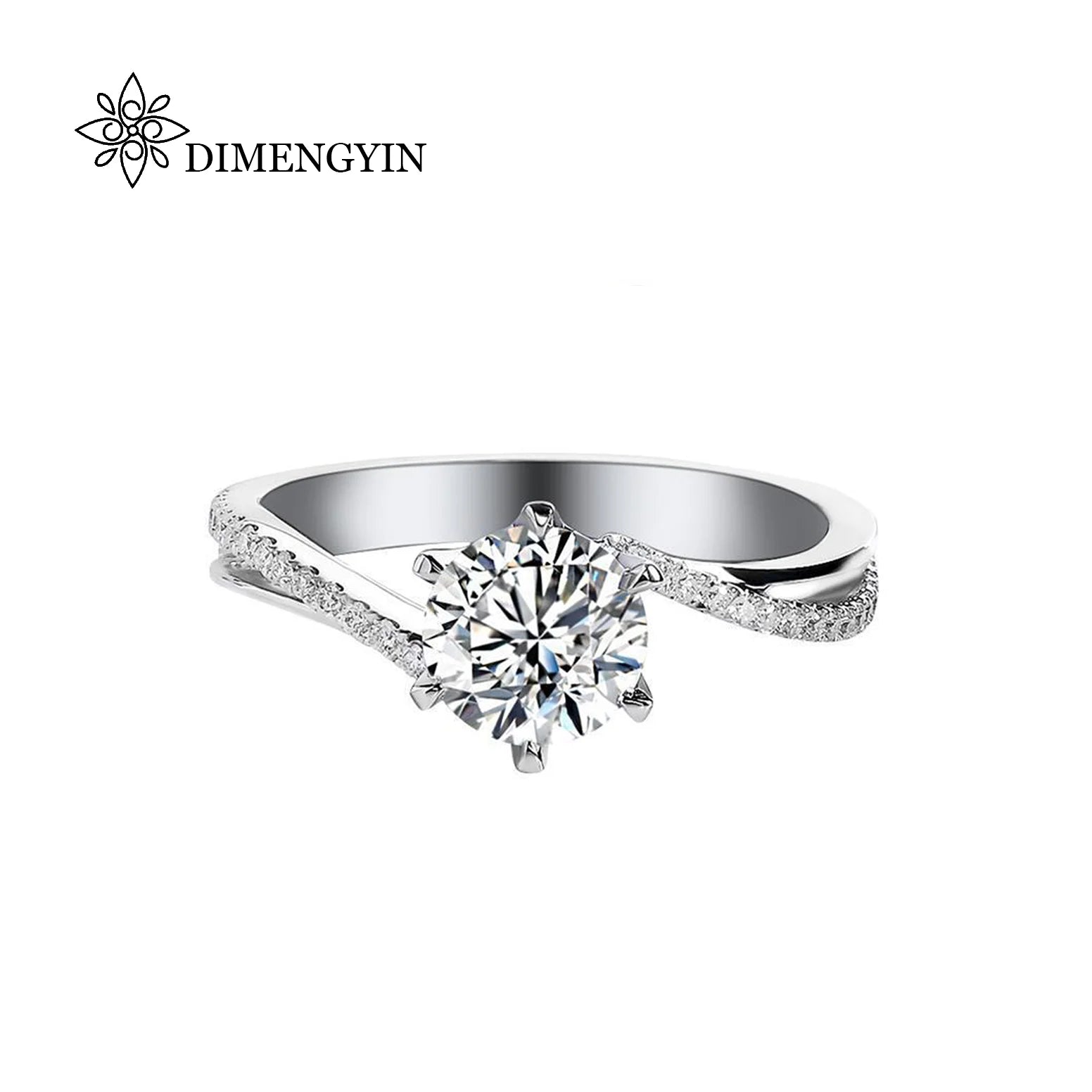 Factort Direct Sales VVS1 D 1CT Fashion Sterling Silver Engagement Ring Custom Moissanite Wedding Ring Set
