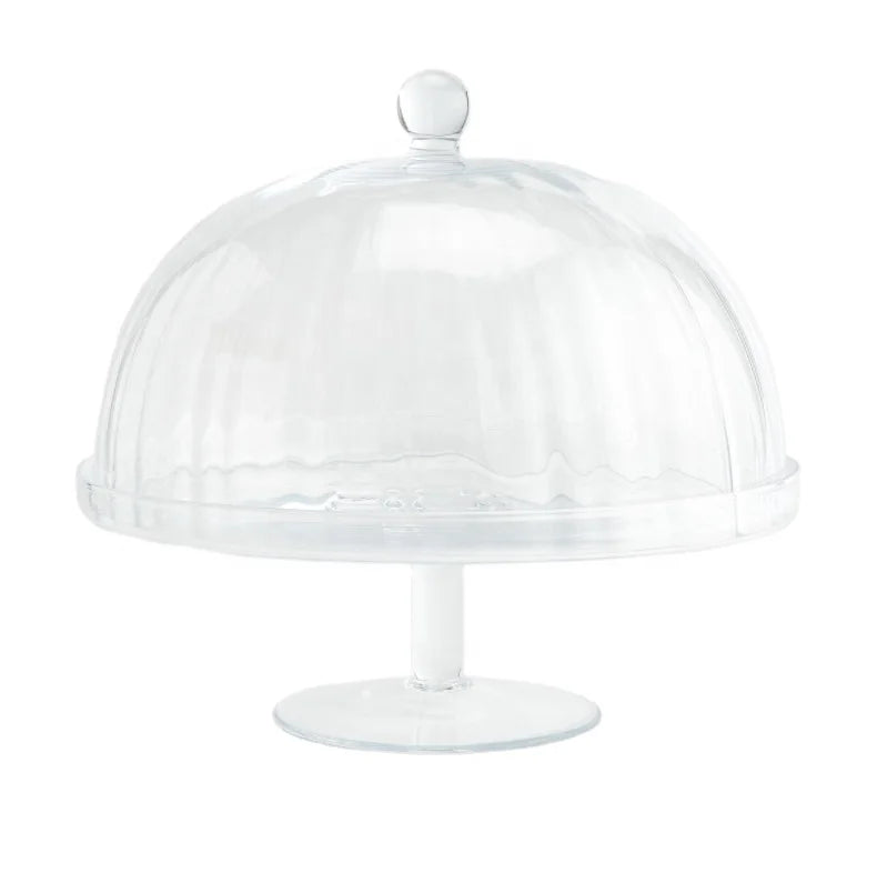 Custom Made Clear Decorative Borosilicate Cake Stand Glass Cloche Dome for Home Decoration