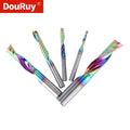 Douruy 3A Spiral Router Bits Single Flute  CNC End Mill Tungsten Steel CNC Tools with Color Coating