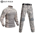 HAN WILD Breathable Camouflage Frog Training Suit Set Outdoor Tactical Rip-Stop Flame-Retardant Durable Autumn Men's